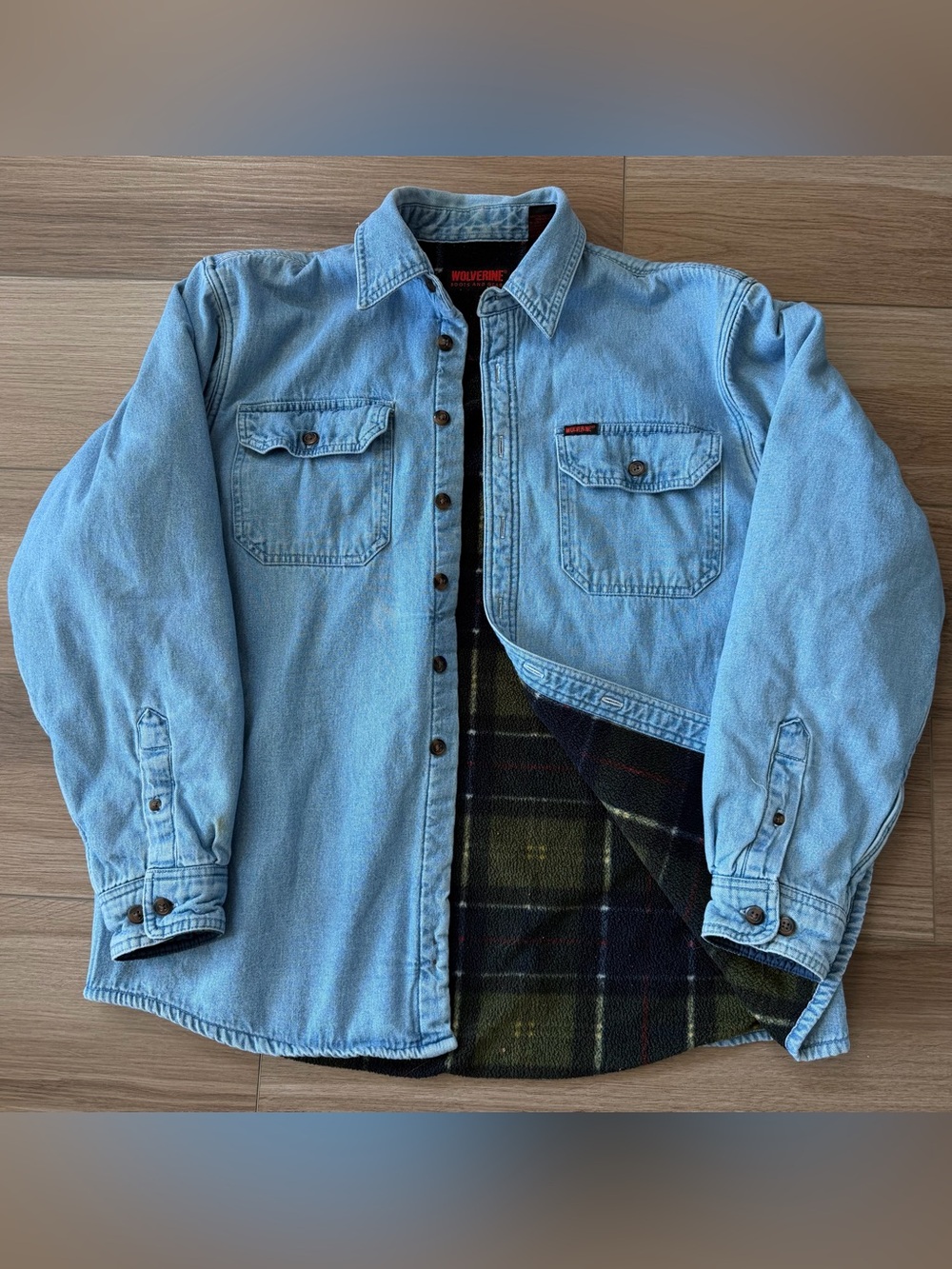 Wolverine Plaid Lined Denim Jean Jacket